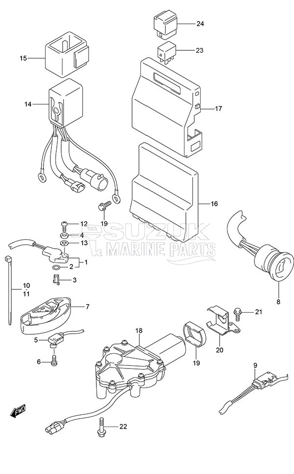 PTT Switch/Engine Control Unit (Model: TG/ZG)