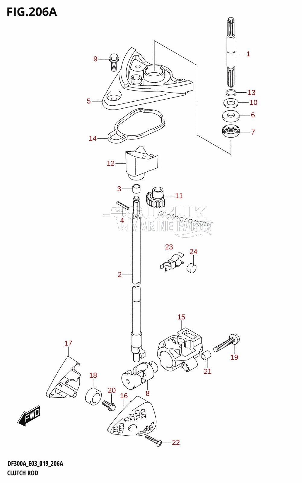 CLUTCH ROD (DF300A)