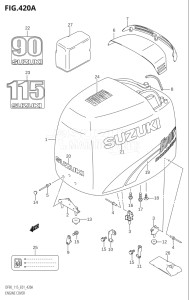 09001F-780001 (2007) 90hp E01-Gen. Export 1 (DF90TK7) DF90 drawing ENGINE COVER (K1,K2)