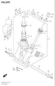 10003F-510001 (2005) 100hp E01-Gen. Export 1 (DF100AT) DF100A drawing TRIM CYLINDER (DF140AT:E01)