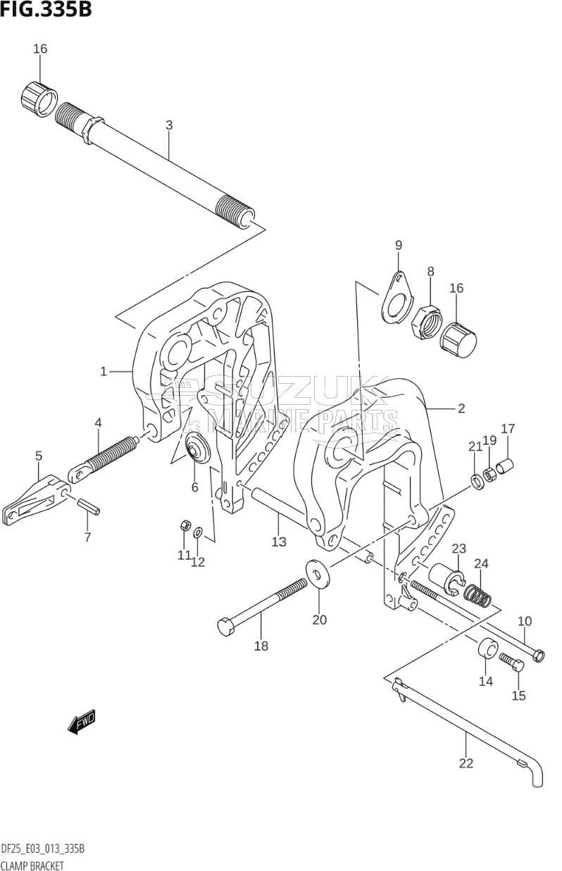 CLAMP BRACKET (DF25R:E03)