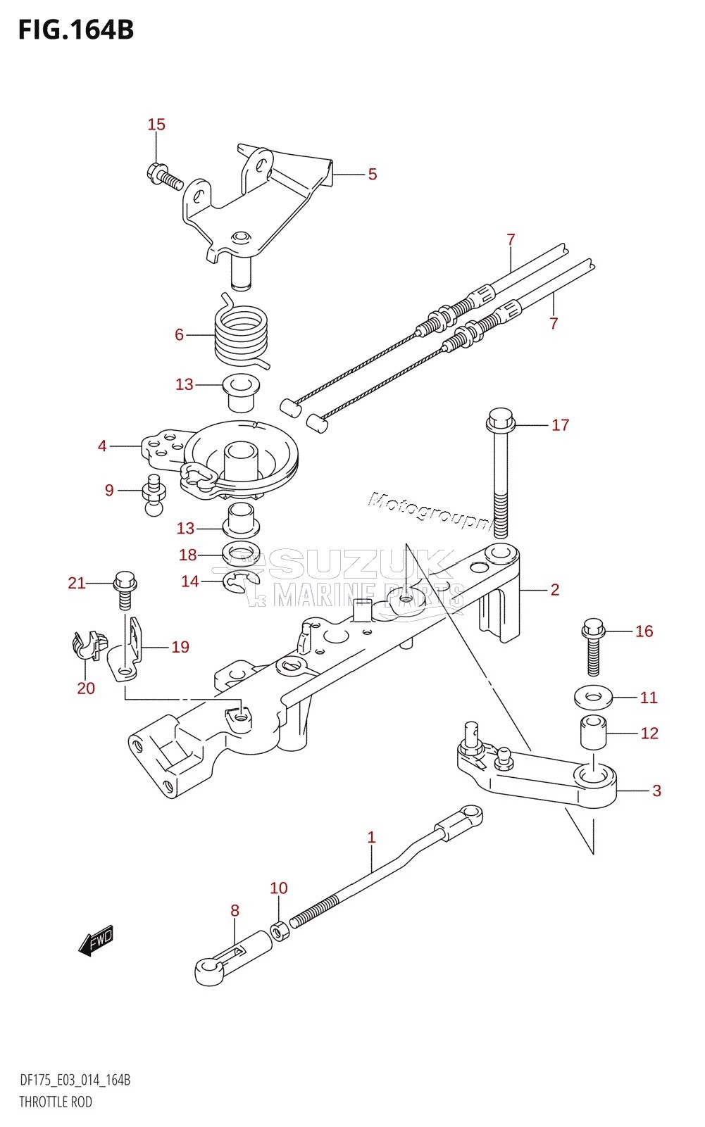 THROTTLE ROD (DF150Z:E03)