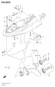 DF140A From 14003F-310001 (E03)  2013 drawing GEAR CASE (DF100AT:E03)