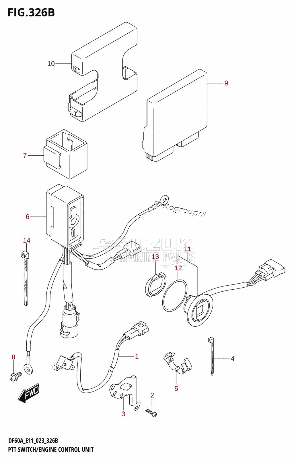 PTT SWITCH /​ ENGINE CONTROL UNIT ((DF40A,DF40ATH,DF40AST,DF50A,DF50ATH,DF60A,DF60ATH,DF50AVT,DF60AVT,DF40ASVT,DF60AVTH):023)