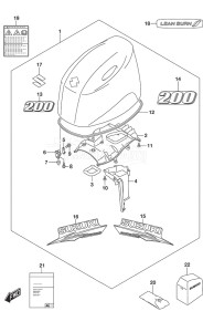 Outboard DF 200A drawing Engine Cover (White)