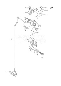 Outboard DF 25 V-Twin drawing Clutch Shaft Remote Control