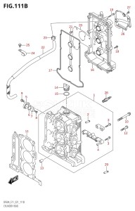 04004F-340001 (2023) 40hp E34-Italy (DF40AST) DF40A drawing CYLINDER HEAD (SEE NOTE)