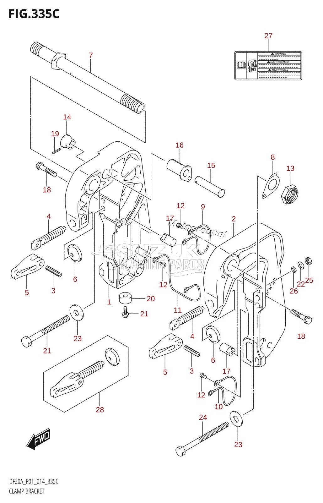 CLAMP BRACKET (DF9.9BT:P01)