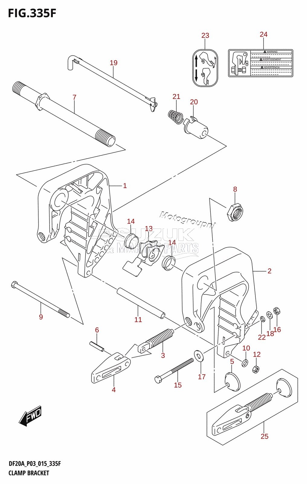 CLAMP BRACKET (DF15AR:P03)