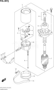 03003F-610001 (2016) 30hp P01 P40-Gen. Export 1 (DF30A  DF30AQ  DF30AR  DF30AT  DF30ATH  DT30  DT30R) DF30A drawing STARTING MOTOR (DF30AQ:P01)