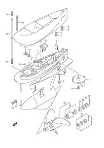 Outboard DF 225 drawing Gear Case