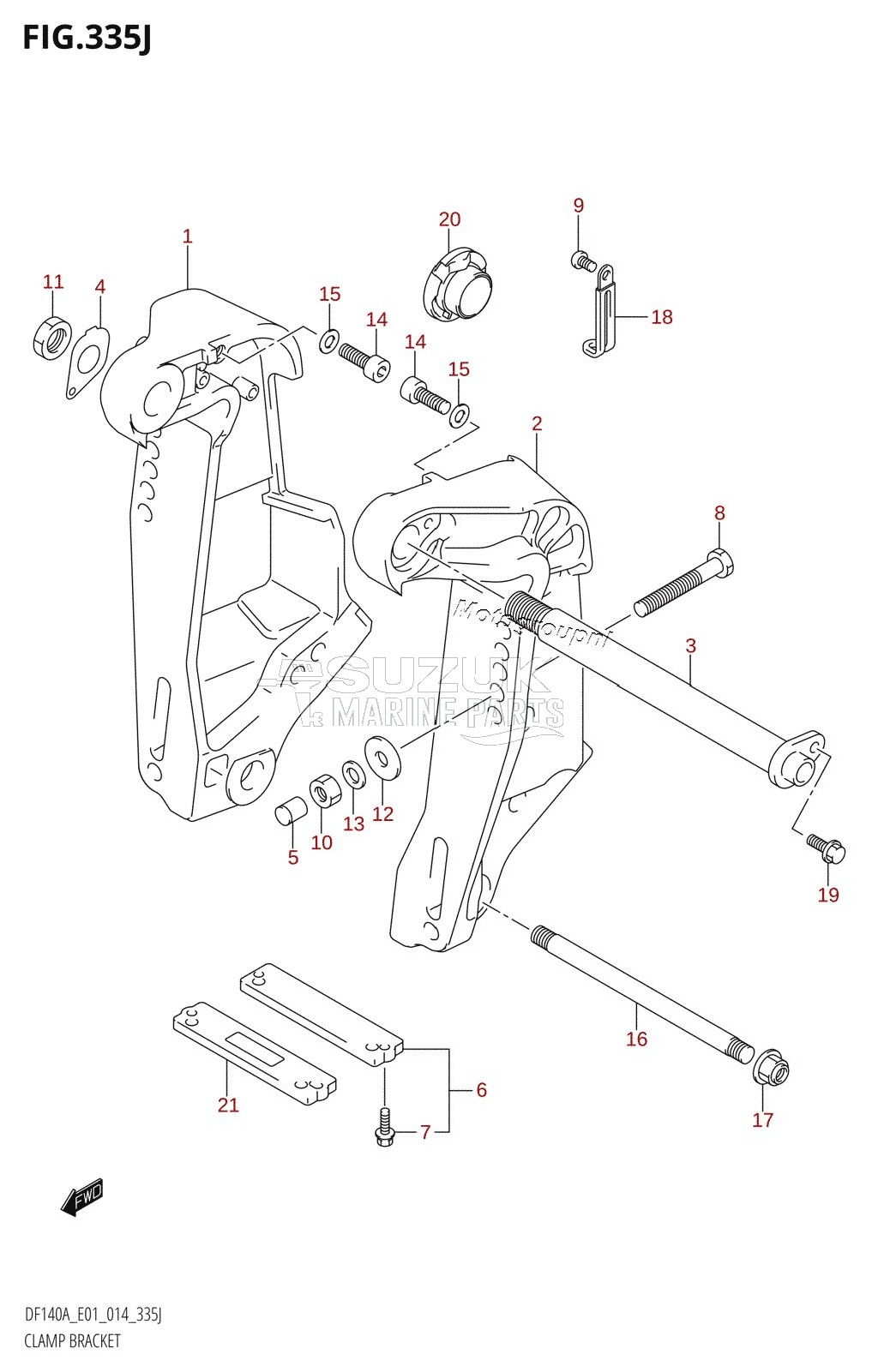 CLAMP BRACKET (DF140AZ:E01)