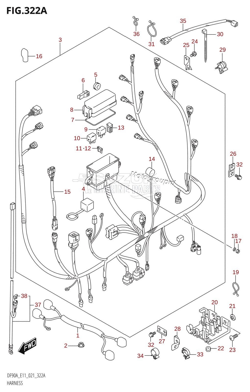 HARNESS ((DF70A,DF70ATH,DF80A,DF90A,DF90ATH):020)