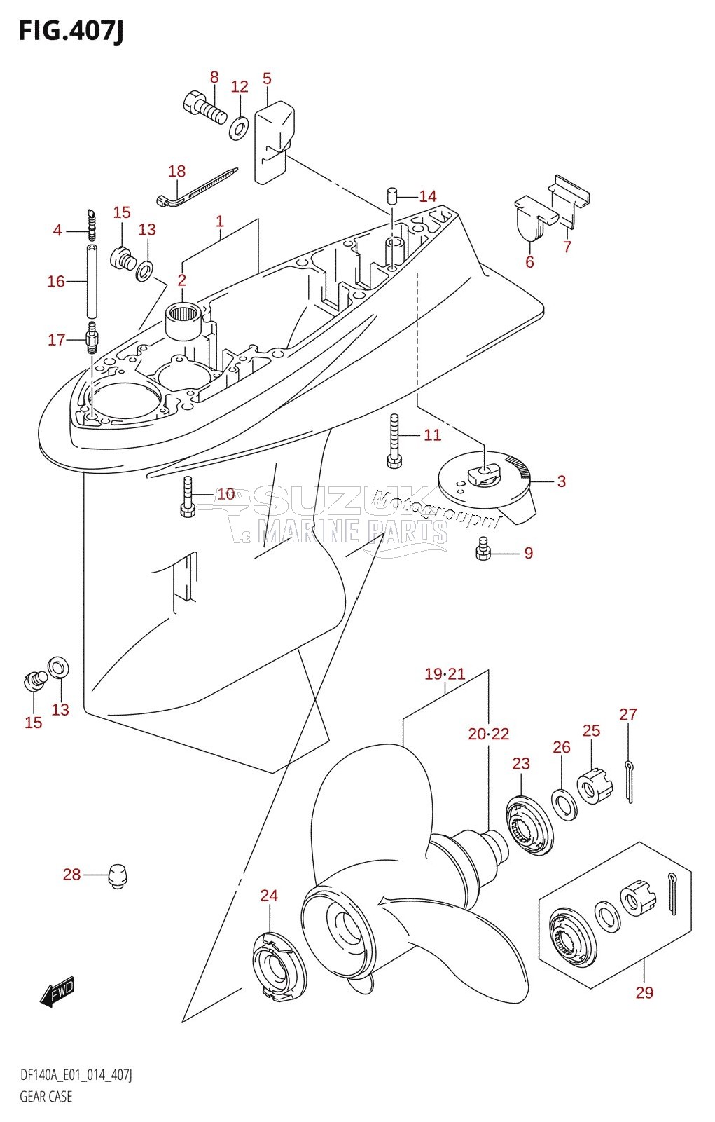 GEAR CASE (DF140AZ:E01)