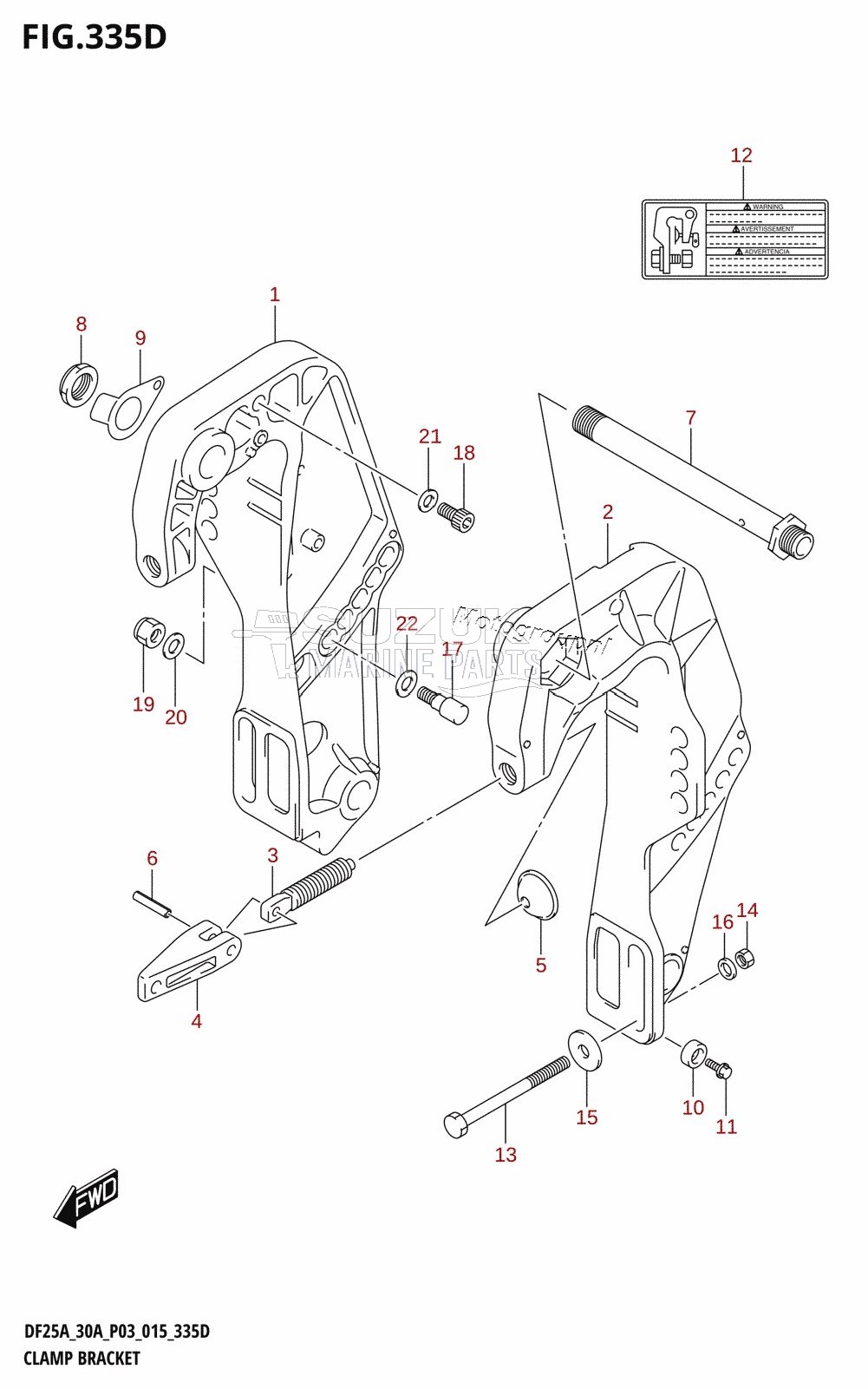 CLAMP BRACKET (DF25ATH:P03)