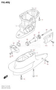 04003F-340001 (2023) 40hp E01 E11-Gen. Export 1-and 2 (DF40A  DF40AQH  DF40AT  DF40ATH) DF40A drawing DRIVE SHAFT HOUSING (DF40ASVT:E34)