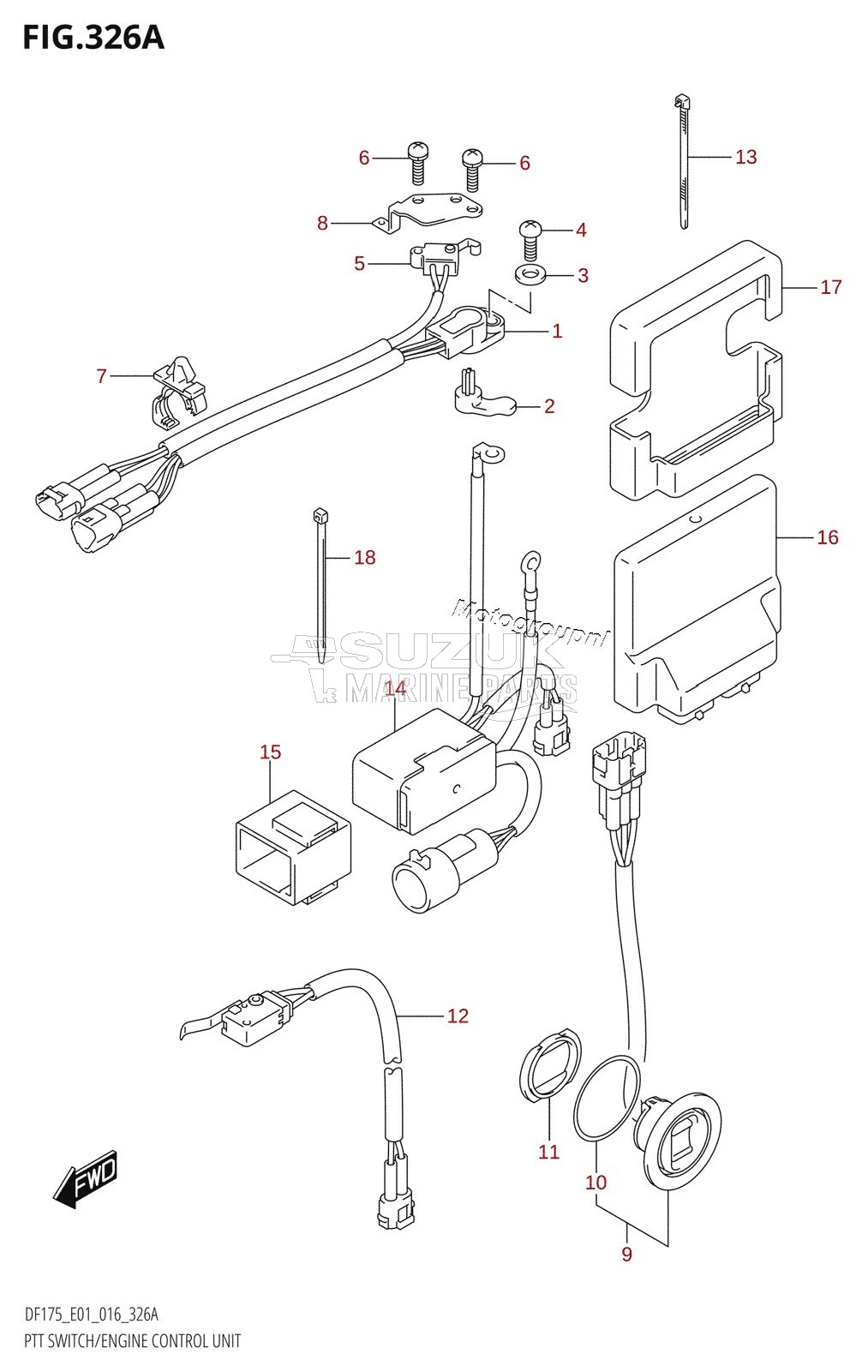 PTT SWITCH /​ ENGINE CONTROL UNIT (DF150T:E01)