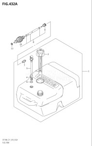 11503Z-810001 (2018) 115hp E11 E40-Gen. Export 1-and 2 (DF115AZ) DF115AZ drawing FUEL TANK (E40)