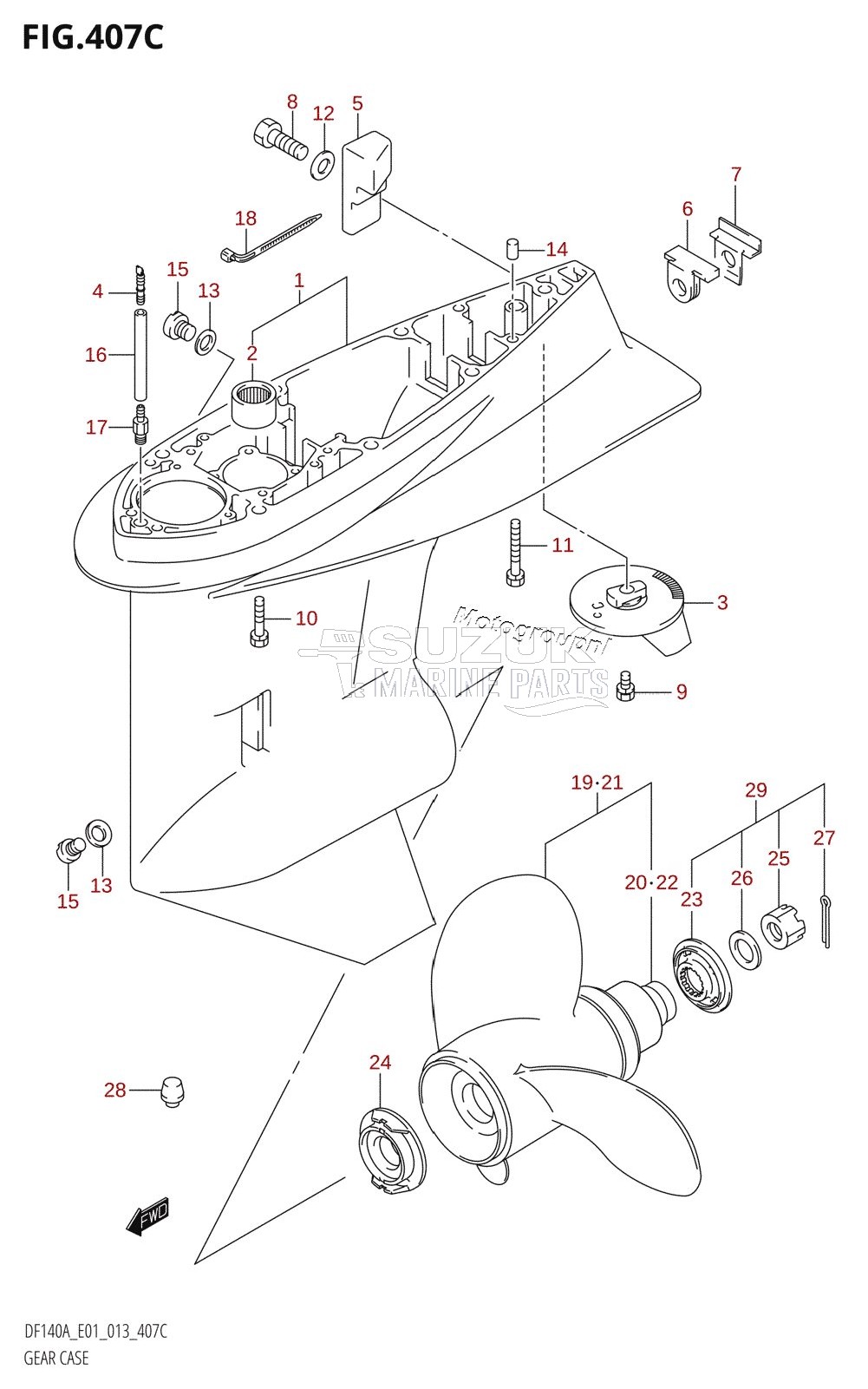 GEAR CASE (DF140AZ:E01)