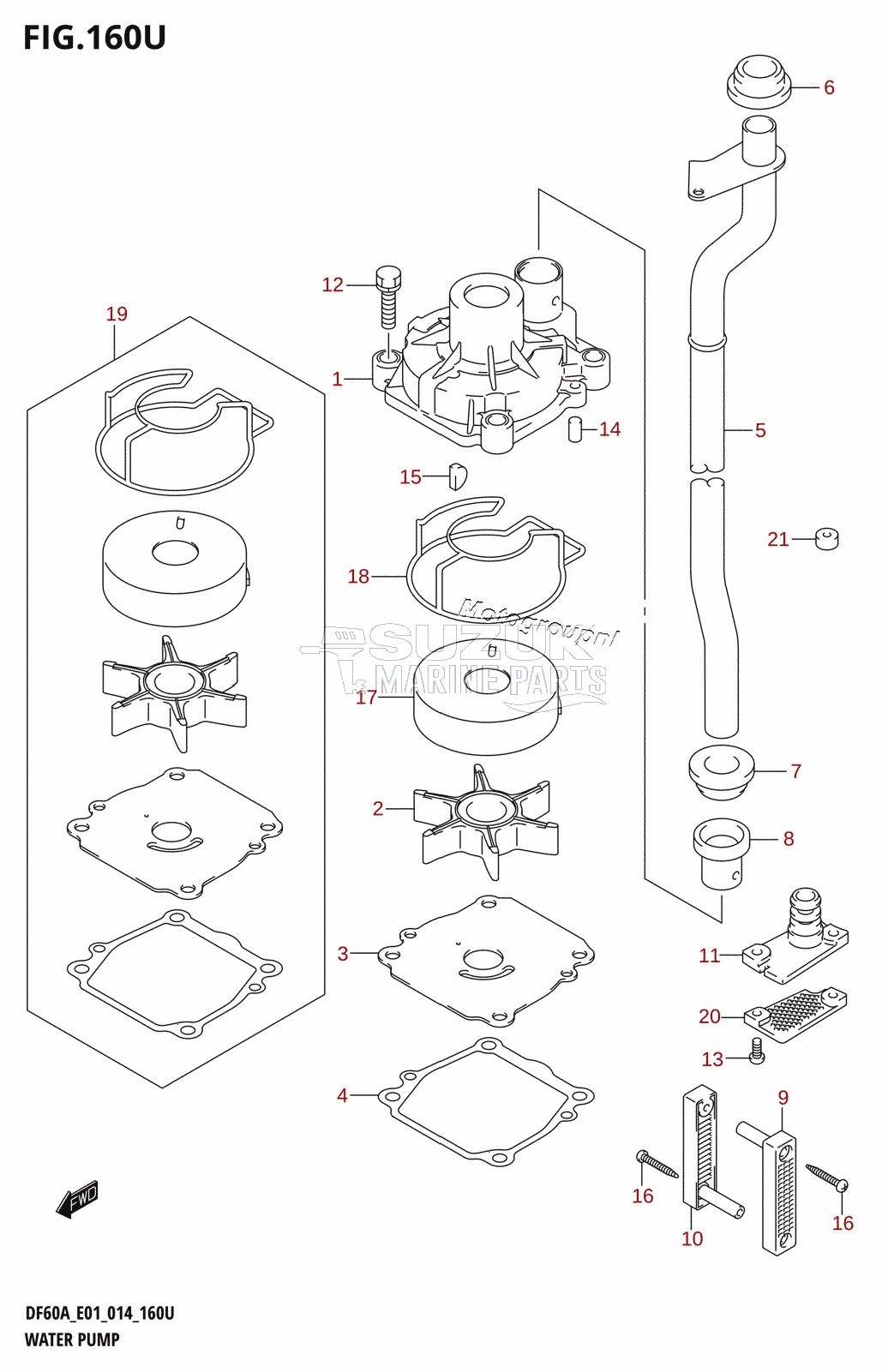 WATER PUMP (DF60AVTH:E40)