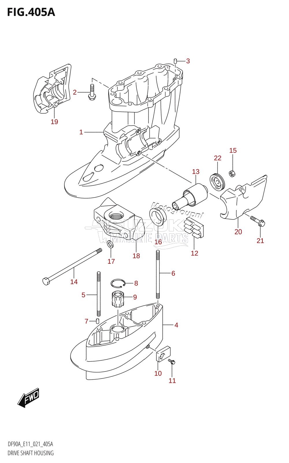 DRIVE SHAFT HOUSING (DF70A,(DF70ATH,DF90ATH):E40,DF80A,DF90A,DF90AWQH,DF100B)