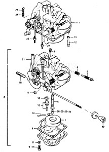 DT50 From 5001-200001 ()  1982 drawing CARBURETOR (DT50M)