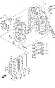 Outboard DF 300B drawing Cylinder Block