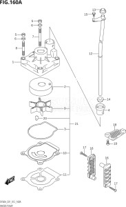 04003F-210001 (2012) 40hp E01-Gen. Export 1 (DF40AQH  DF40AT) DF40A drawing WATER PUMP (DF40A:E01)