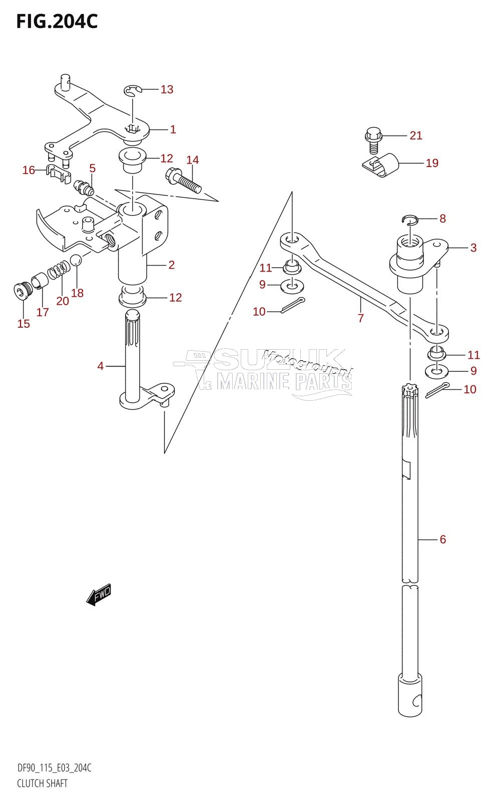 CLUTCH SHAFT (K6,K7,K8,K9,K10,011)