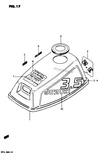 DT3.5 From 0351-300001 ()  1983 drawing ENGINE COVER