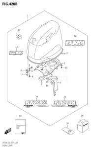 20003Z-710001 (2017) 200hp E01 E40-Gen. Export 1 - Costa Rica (DF200AZ) DF200AZ drawing ENGINE COVER (DF200AT:E01)