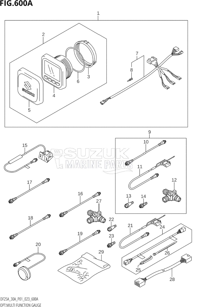 OPT:MULTI FUNCTION GAUGE ((020,021):(DF25AT,DF30AR,DF30AT),021:DF25AR)