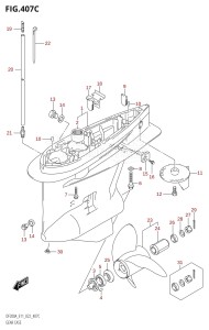 DF150AZ From 15003Z-040001 (E01 E03 E40)  2020 drawing GEAR CASE (DF200AZ:(E01,E40):020,DF200AZ:(E11,E40):(021,022))