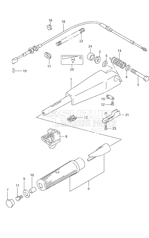 Tiller Handle S/N 652501 to 65XXXX