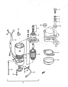 DT 140 drawing Starting Motor (1983 to 1984)