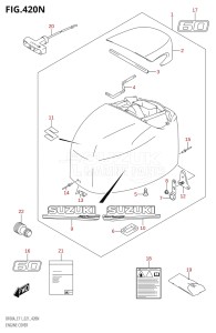 06002F-240001 (2022) 60hp E01 E40 E11-Gen. Export - Costa Rica (DF60AQH  DF60AQH  DF60AT  DF60AT  DF60ATH  DF60ATH) DF60A drawing ENGINE COVER (SEE NOTE)