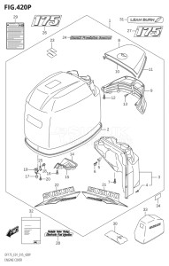 15002F-510001 (2005) 150hp E01 E40-Gen. Export 1 - Costa Rica (DF150T    DF150TG) DF150 drawing ENGINE COVER (DF175TG:E01,DF175ZG:E01)