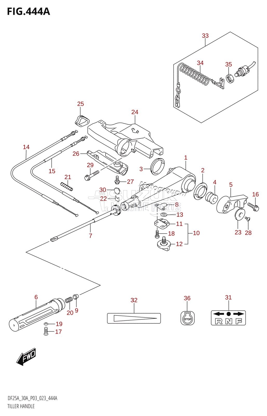 TILLER HANDLE (DF25A)