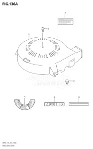 09001F-371001 (2003) 90hp E01-Gen. Export 1 (DF90TK3) DF90 drawing RING GEAR COVER