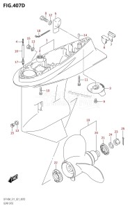 DF140A From 14003F-140001 (E11 E01)  2021 drawing GEAR CASE (DF115AT:E40,DF140AT:E40)