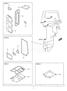 DT85QH From 8501-030001 ()  2000 drawing GASKET SET (DT75TC,85TC,85WT,85QH)