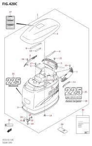 DF250Z From 25001Z-421001 (E01)  2004 drawing ENGINE COVER ((DF225T,DF225Z):(K4,K5,K6,K7,K8,K9))