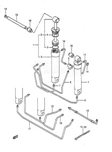 Outboard DT 65 drawing Trim Cylinder (1988 to 1994)