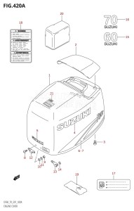 DF70 From 07001F-971001 (E11)  1999 drawing ENGINE COVER (W,X,Y,K1,K2)