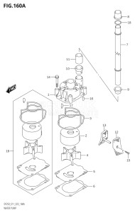 25003F-140001 (2021) 250hp E11 E40-Gen. Export 1-and 2 (DF250T) DF250 drawing WATER PUMP (E01,E11)