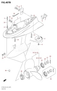 DF100A From 10003F-410001 (E03)  2014 drawing GEAR CASE (DF115AT:E03)