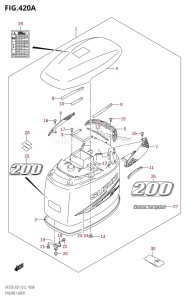 DF250 From 25003F-210001 (E01 E40)  2012 drawing ENGINE COVER (DF200T:E01)