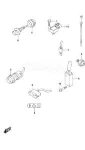 Outboard DF 25A drawing Sensor/Switch Tiller Handle w/Power Tilt