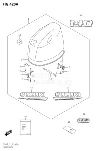 14005F-340001 (2023) 140hp E11 E40-Gen. Export 1-and 2 (DF140BT    DF140BZ) DF140BT drawing ENGINE COVER (DF140BT,DF140BZ)