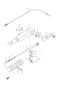 Outboard DF 9.9 drawing Tiller Handle Non-Remote Control